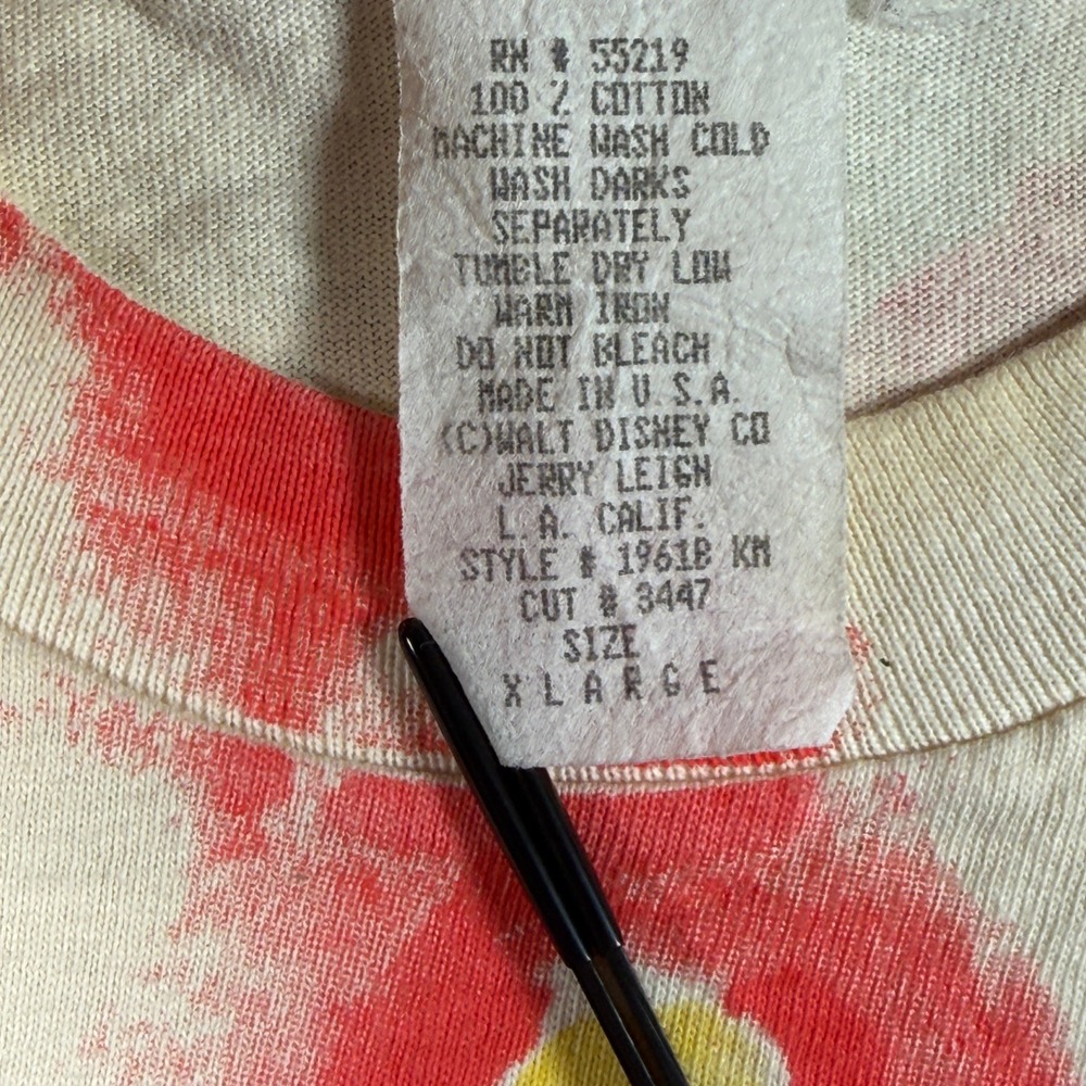 Mickey & Co T‑Shirt Men's XL Beige Minnie Mouse Graphic USA Made Jerry Leigh 90s - Picture 3 of 7